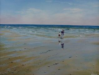 beach oil painting