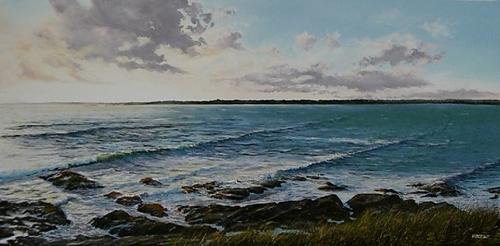 Beavertail Coast - oil painting